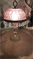 Vintage Lamp, Glass Shade, 16” Tall
