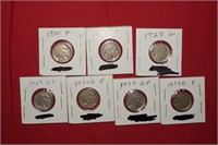 (7) Buffalo Nickels  1920 to 1938-D Mix