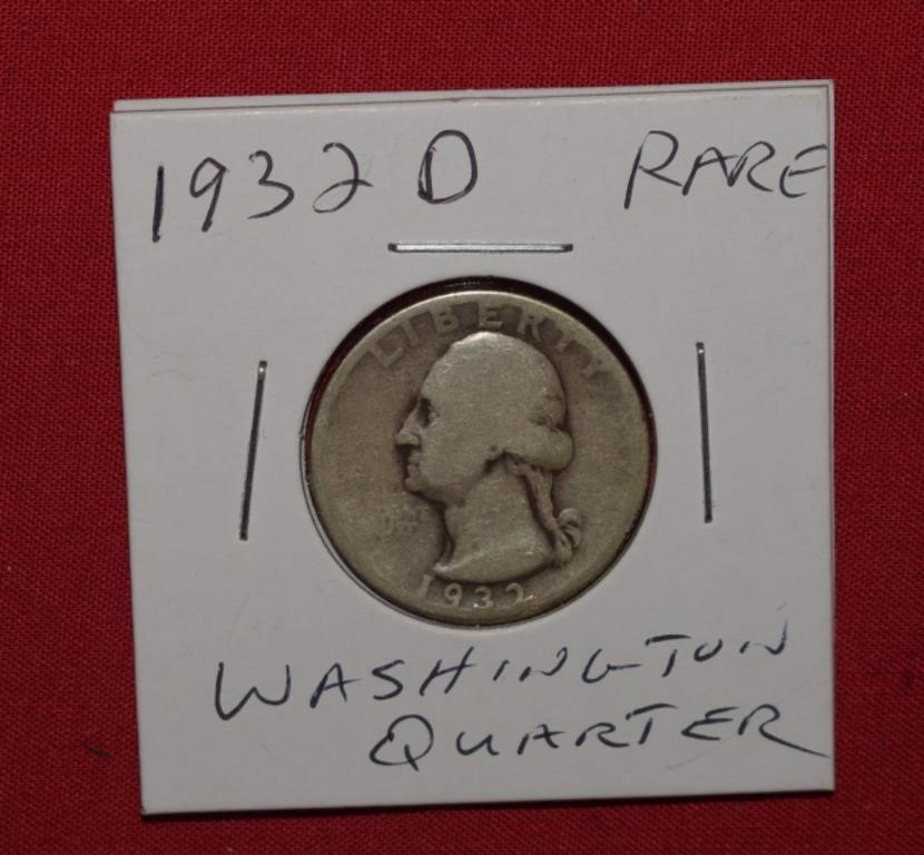 Rare 1932-D Washington Silver Quarter