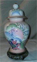 Pale Pink Floral Satsuma Style Dish with Lid
