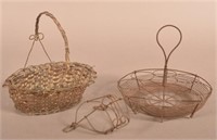 Three Antique Wire Items.