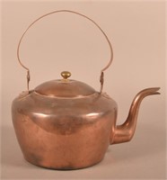 Rare W. Cathcart Early 19th C. Copper Teakettle.