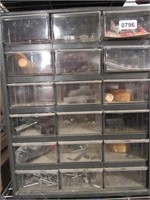 Plastic Organizer with Contents (Nails, Corks)