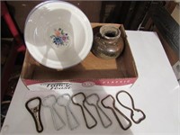 Vintage Bottle Openers - Clay Pot - Cereal Bowls