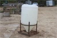115 GAL TAPPERED POLY BARREL ON STAND