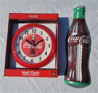 Coca-Cola Wall Clock & Thermometer