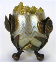 Loetz Bronze Mounted Art Glass Vase