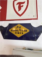 7 1/2 x 22 Goodyear tire metal sign, made in the