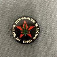 Stop 1984 in 1976 Yippies Pinback Button