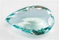 58.50ct Pear Cut Blue Natural Aquamarine GGL