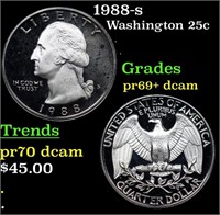 Proof 1988-s Washington Quarter 25c Grades GEM++ P