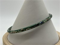 Vintage Green Cloisonne Bangle Bracelet