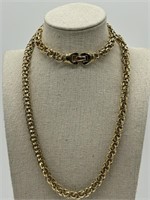 Vintage Gold Tone Long Fancy Necklace