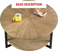 $200  LEEMTORIG Round Wood Coffee Table, KFZ-1338.