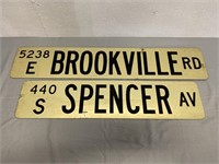 Brookville Rd. & Spencer Ave. Street Signs