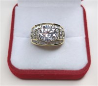 Sterling SIlver Gold Tone White Sapphire Ring