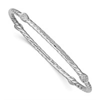 Sterling Silver-  Rhodium Plated Bangle Bracelet