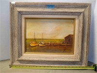 R Hackney signed oil painting on canvas