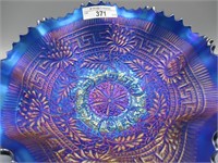 Nwood 8.5" elec blue Embroidered Mums bowl.