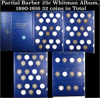 Partial Barber 25 Whitman Album, 1890-1916 32 coin