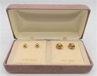 14KT Gold Stud Earrings Sets (2)