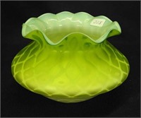 Green Satin Glass MOP 4" vase