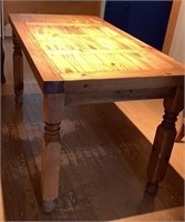 Vintage Pine Kitchen Work Table in Natural Finish