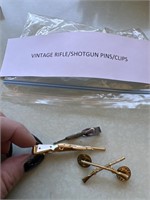 VINTAGE RIFLE, SHOTGUN PIN / CLIPS