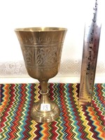 Vintage Brass Wine Drinking Goblet Cup