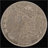 1825 CAPPED BUST HALF DOLLAR CH AU