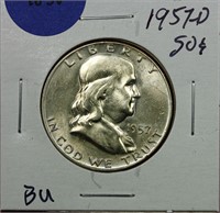 1957-D Franklin Half Dollar BU