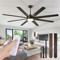 65 Black Ceiling Fan with Light & Remote