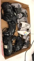 5 sega controllers  - 3 PlayStation controllers