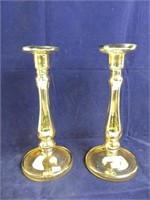 PAIR: BLOWN GLASS 12" CANDLE STANDS