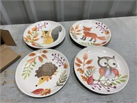 Woodland Animal Print Appetizer Plate Set