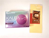 NEW Kalea Purple Golf Balls & Bally Golf Glove