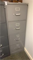 Metal grey 4 drawer office cabinet, 18 x 52 x 26