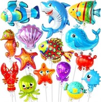 15-Pk 43" KatchOn Ocean Balloons, Under The Sea &