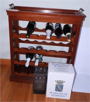 Contemporary Mahogany wine rack with dual