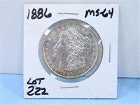 1886 Morgan Silver Dollar, MS-64