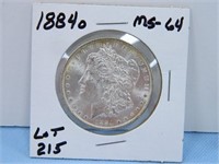 1884o Morgan Silver Dollar, MS-64