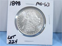 1898 Morgan Silver Dollar, MS-63