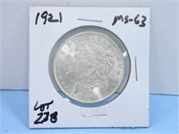 1921 Morgan Silver Dollar, MS-63