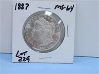 1887 Morgan Silver Dollar, MS-64