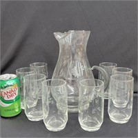 Princess House pitcher and 8 glass set