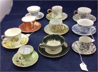 Collection of 10 Sets of Cups & Saucers