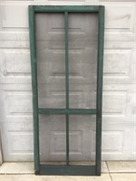 Painted Green Wood Screen Door