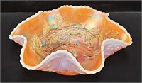 Dugan Peach Opalescent Carnival Glass Bowl