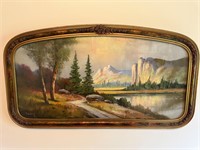 Antique Mountain Scene Framed Artwork