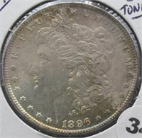 1896 Morgan Silver Dollar. UNC & Toning.